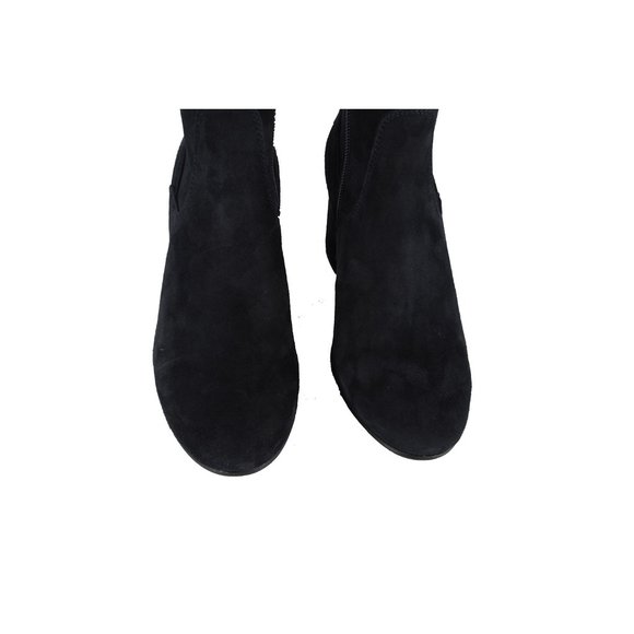 Le Pepe Navy Blue Elastic Suede knee high Boots - Picture 5 of 7